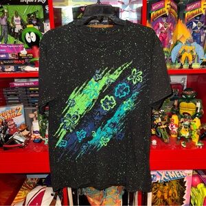 Vintage 90’s Abstract AOP x flower print x T-shirt